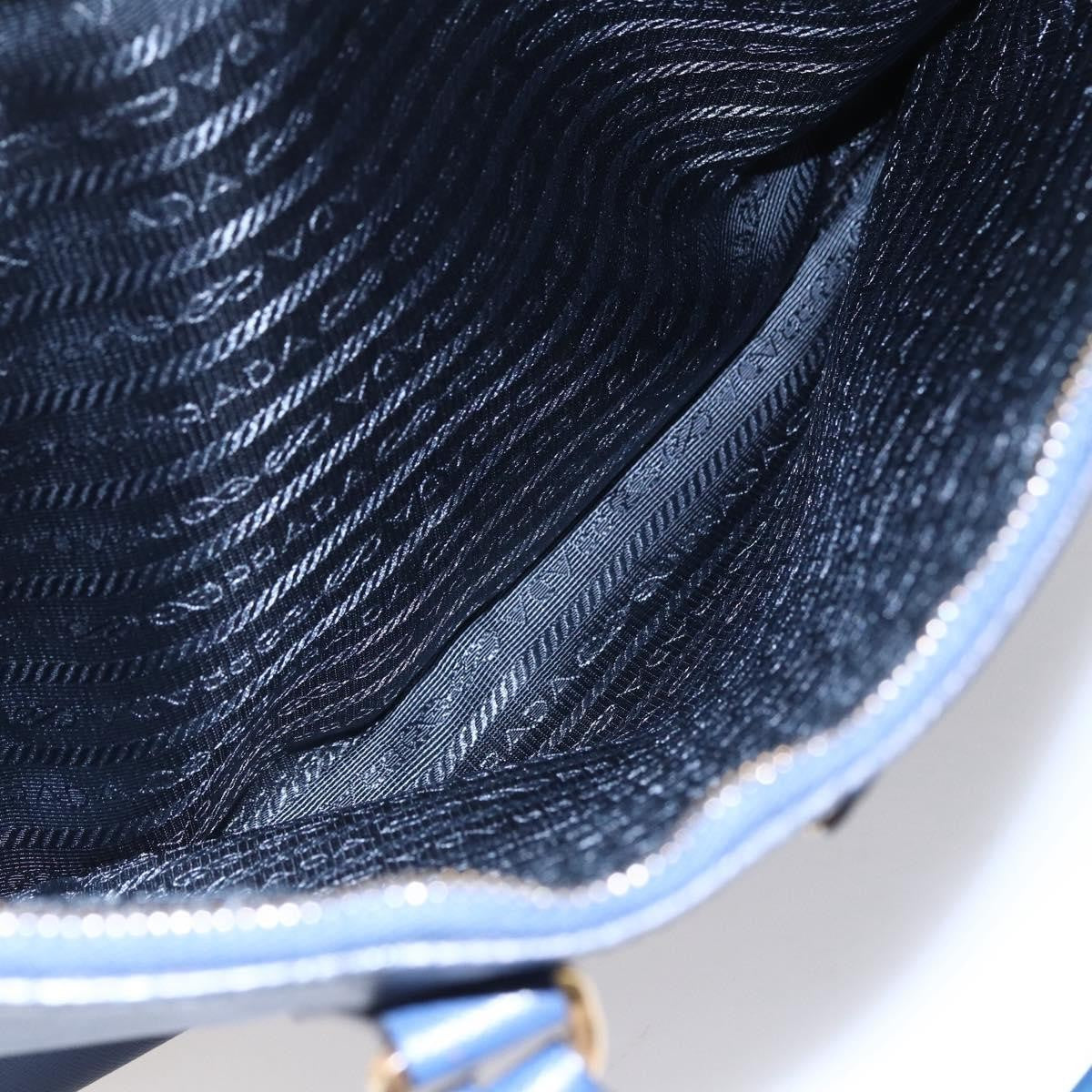 Prada Galleria Double Zip Tote Saffiano Leather, BLUE, LEATHER, Tote bag