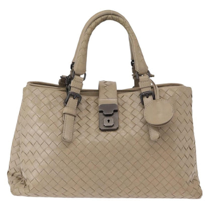 Bottega Veneta Roma Bag Intrecciato Nappa, GRAY, LEATHER, Handbag