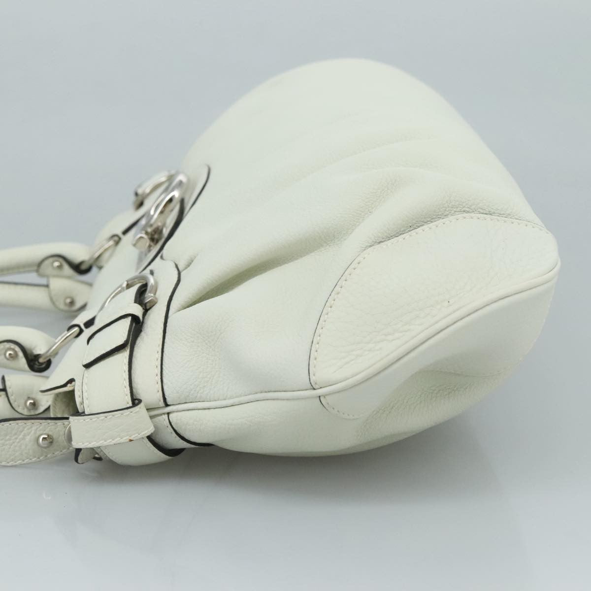 Salvatore Ferragamo Marisa Satchel Leather, WHITE, LEATHER, Handbag