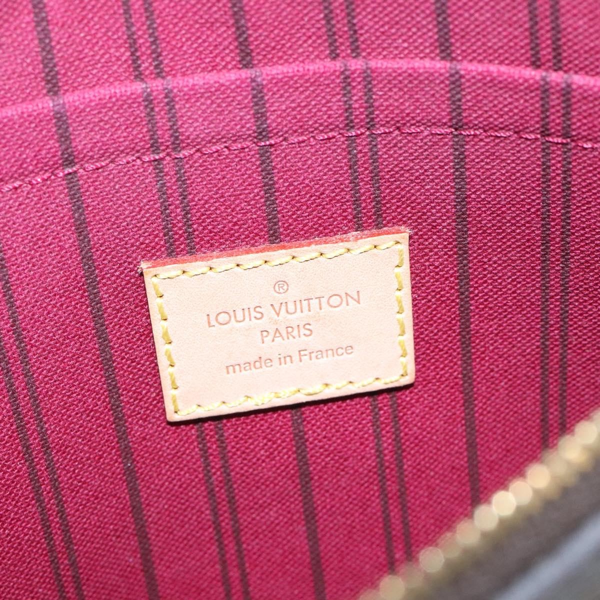 Louis Vuitton Neverfull Pochette Monogram Canvas, BROWN, CANVAS, Tote bag