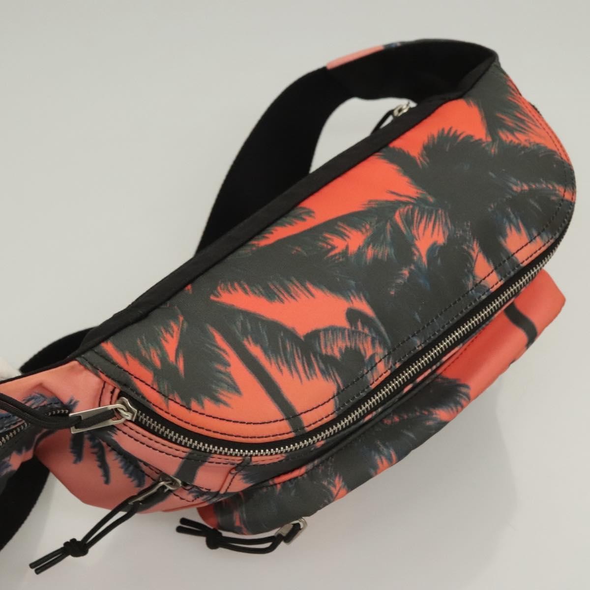 Saint Laurent Front Pocket Waist Bag Printed Nylon, Pink, Nylon, Shoulder Bag