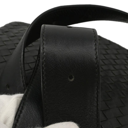 Bottega Veneta Square Flap Messenger Bag Intrecciato Nappa, BLACK, LEATHER, Shoulder bag