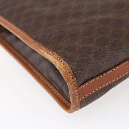 Celine Macadam Pochette Canvas, Brown, Canvas, Clutch