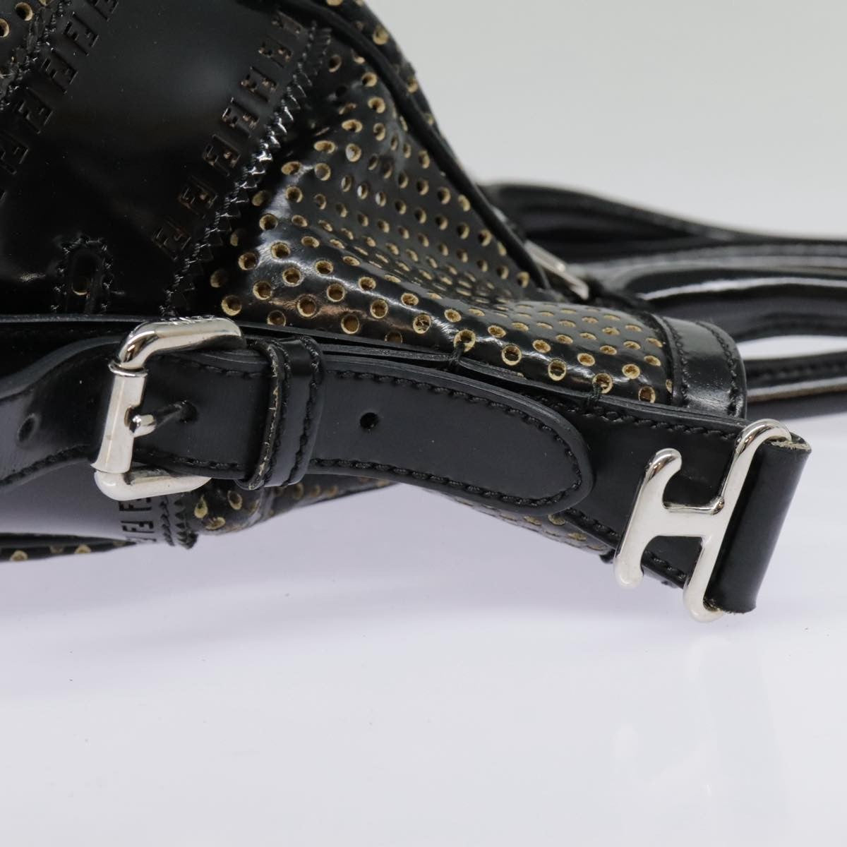 Fendi Bag Du Jour Perforated Leather, BLACK, LEATHER, Handbag
