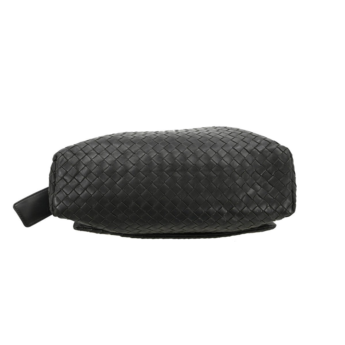Bottega Veneta Square Flap Messenger Bag Intrecciato Nappa, BLACK, LEATHER, Shoulder bag