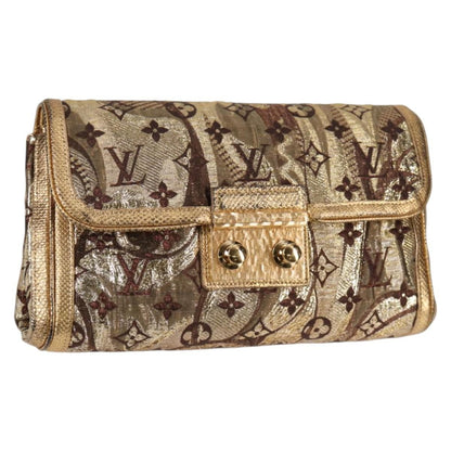 Louis Vuitton Thalie Clutch Brocade Monogram, GOLD, CANVAS, Clutche & pouche