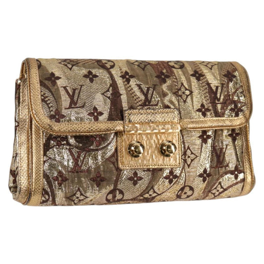 Louis Vuitton Thalie Clutch Brocade Monogram, GOLD, CANVAS, Clutche & pouche
