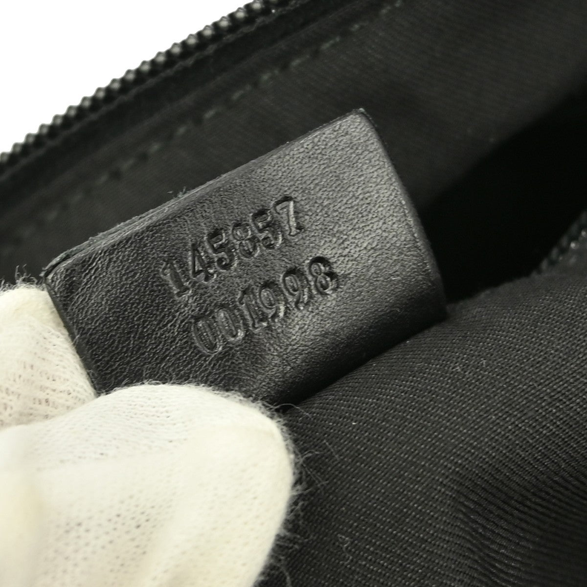 Gucci Zip Messenger Bag GG Canvas with Perforated Leather, BLACK, CANVAS, Shoulder bag