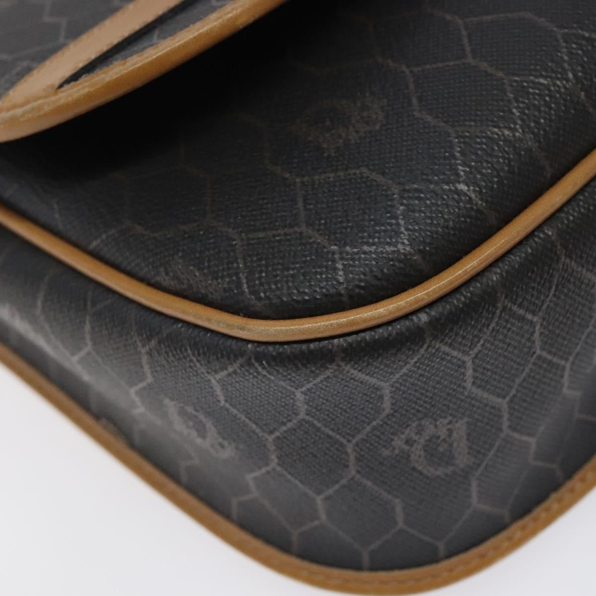 Christian Dior Vintage Honeycomb Flap Crossbody Bag Coated Canvas, GRAY, CANVAS, Crossbody bag