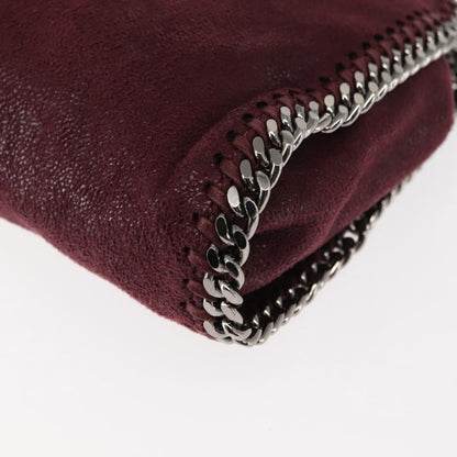 Stella McCartney Falabella Fold Over Crossbody Bag Shaggy Deer, Burgundy, Polyester, Shoulder Bag