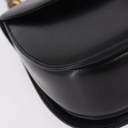 Gucci Vintage Convertible Bamboo Top Handle Bag Leather, Black, Leather, Handbag