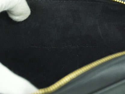 Christian Dior Caro Double Pouch Crossbody Bag Leather, BLACK, LEATHER, Crossbody bag