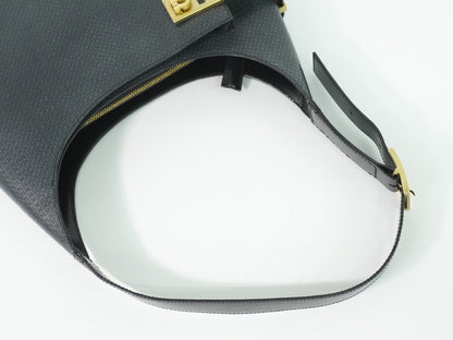 Salvatore Ferragamo Vintage Shoulder Bag Leather, GRAY, LEATHER, Shoulder bag