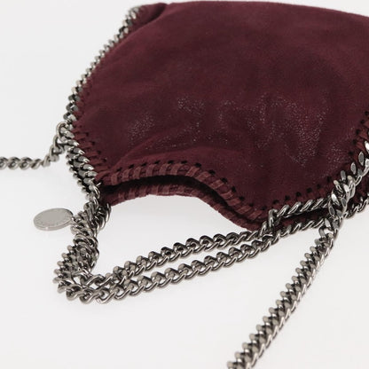 Stella McCartney Falabella Fold Over Crossbody Bag Shaggy Deer, Burgundy, Polyester, Shoulder Bag