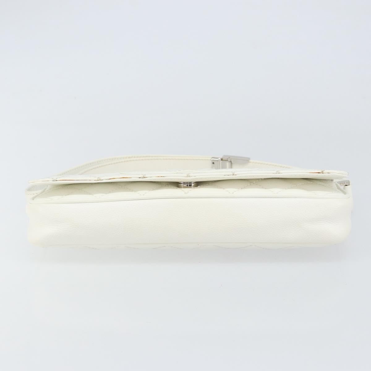 Chanel Vintage Timeless CC Adjustable Shoulder Bag Quilted Calfskin, White, Leather, Shoulder Bag