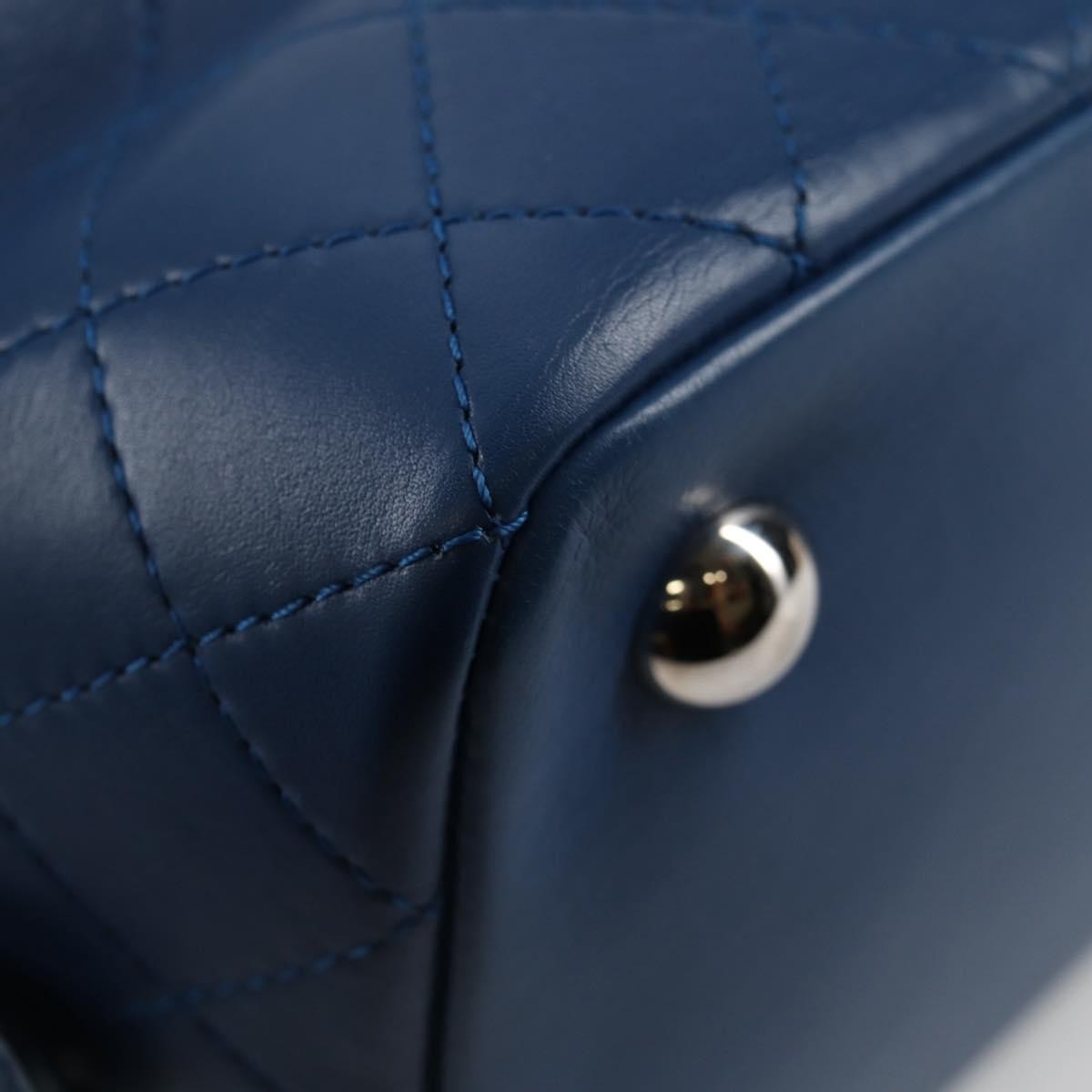 Chanel Doctor Bowling Bag Quilted Calfskin, BLUE, LEATHER, Handbag