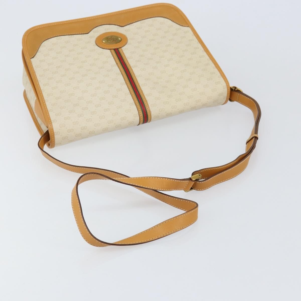 Gucci Vintage Web Sherry Line Handbag Micro GG Canvas, BEIGE, CANVAS, Shoulder bag