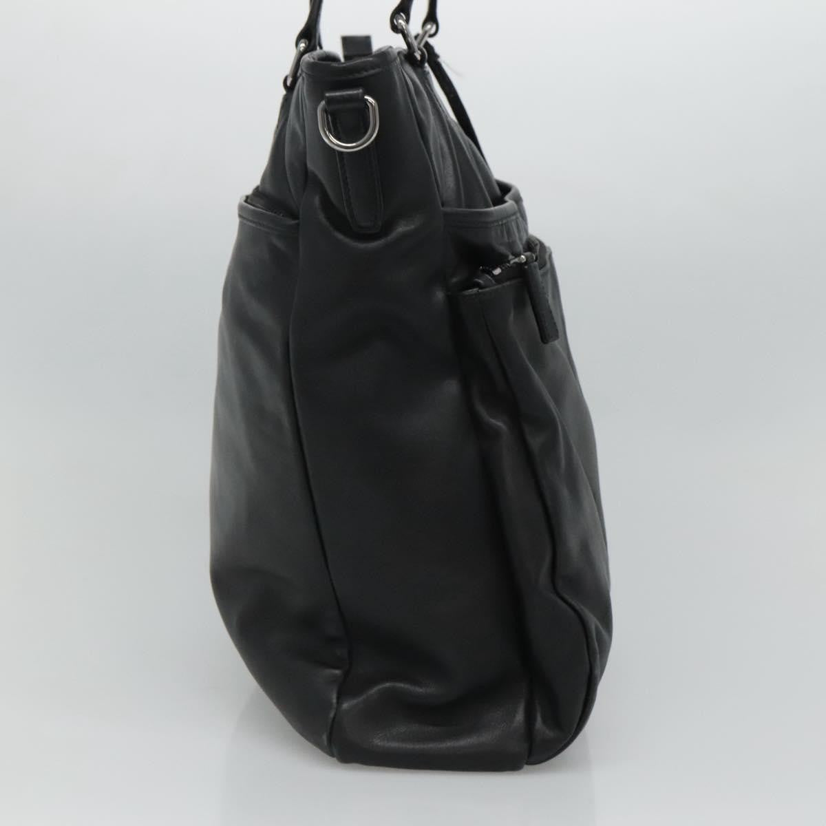 Prada Vintage Zip Handbag Tessuto, BLACK, LEATHER, Handbag