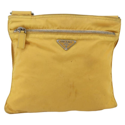 Prada Front Pocket Messenger Bag Tessuto, YELLOW, NYLON, Shoulder bag