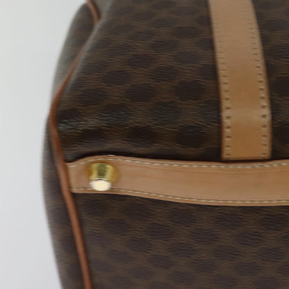 Celine Vintage Macadam Boston bag Canvas and Leather, Brown, Canvas, Travel Bag