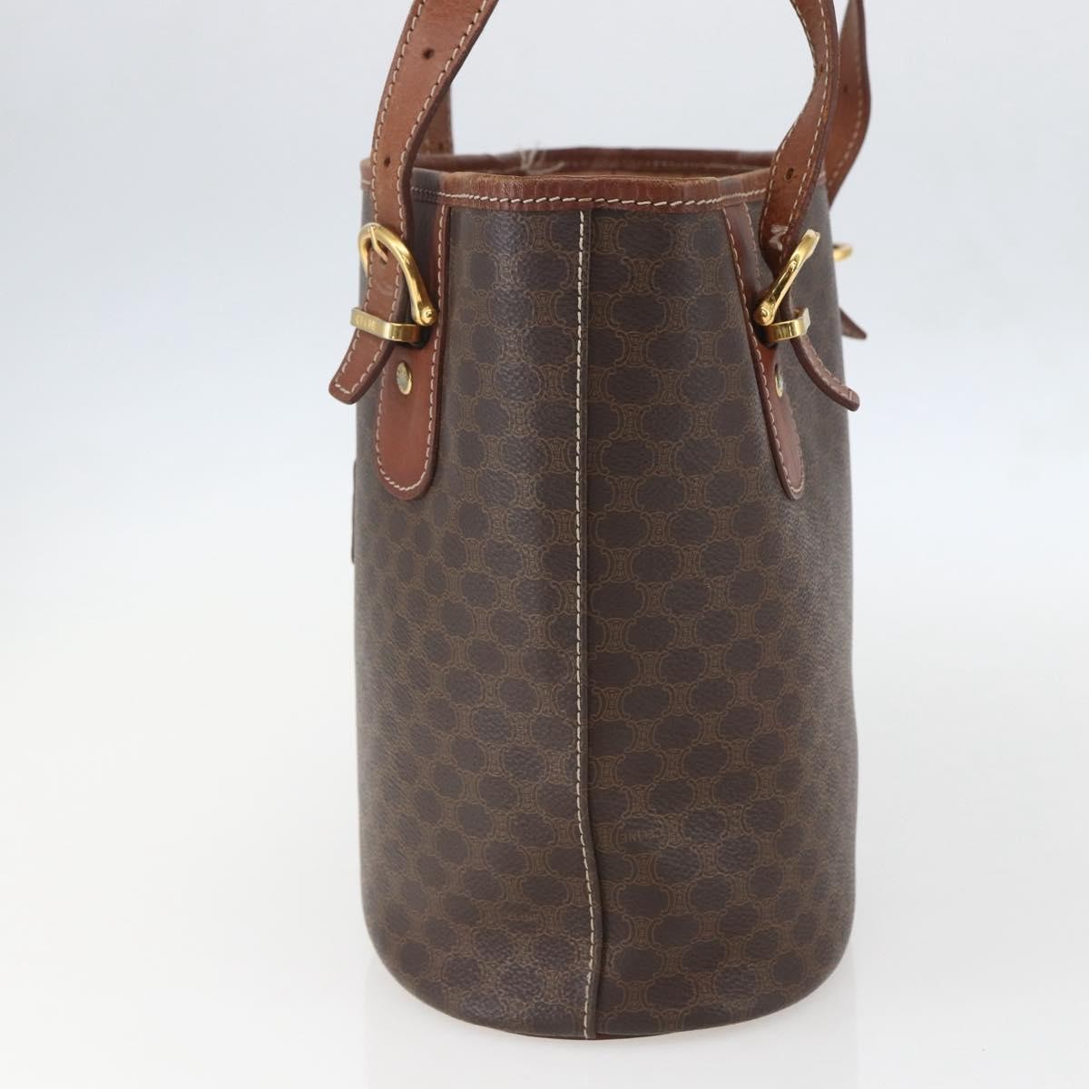 Celine Vintage Macadam Tote bag Canvas, BROWN, PVC, Tote bag