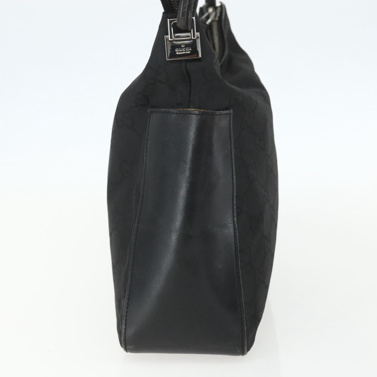 Gucci Vintage Zip Hobo GG Canvas and Leather, BLACK, CANVAS, Shoulder bag