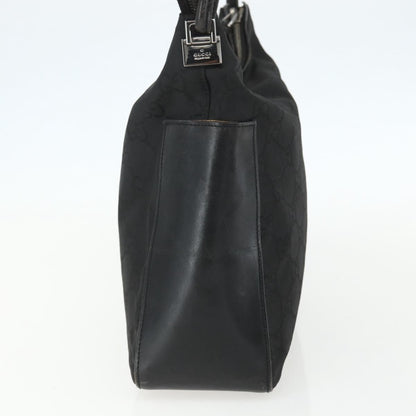 Gucci Vintage Zip Hobo GG Canvas and Leather, BLACK, CANVAS, Shoulder bag