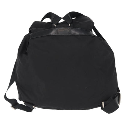 Prada Double Front Pocket Backpack Re-Nylon with Leather, BLACK, NYLON, Backpack