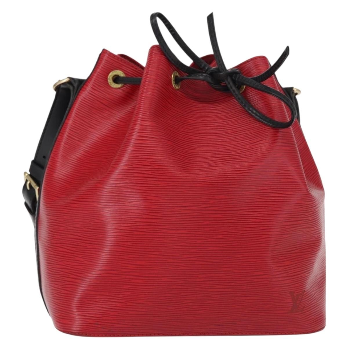 Louis Vuitton Bicolor Petit Noe Handbag Epi Leather, BLACK, LEATHER, Shoulder bag