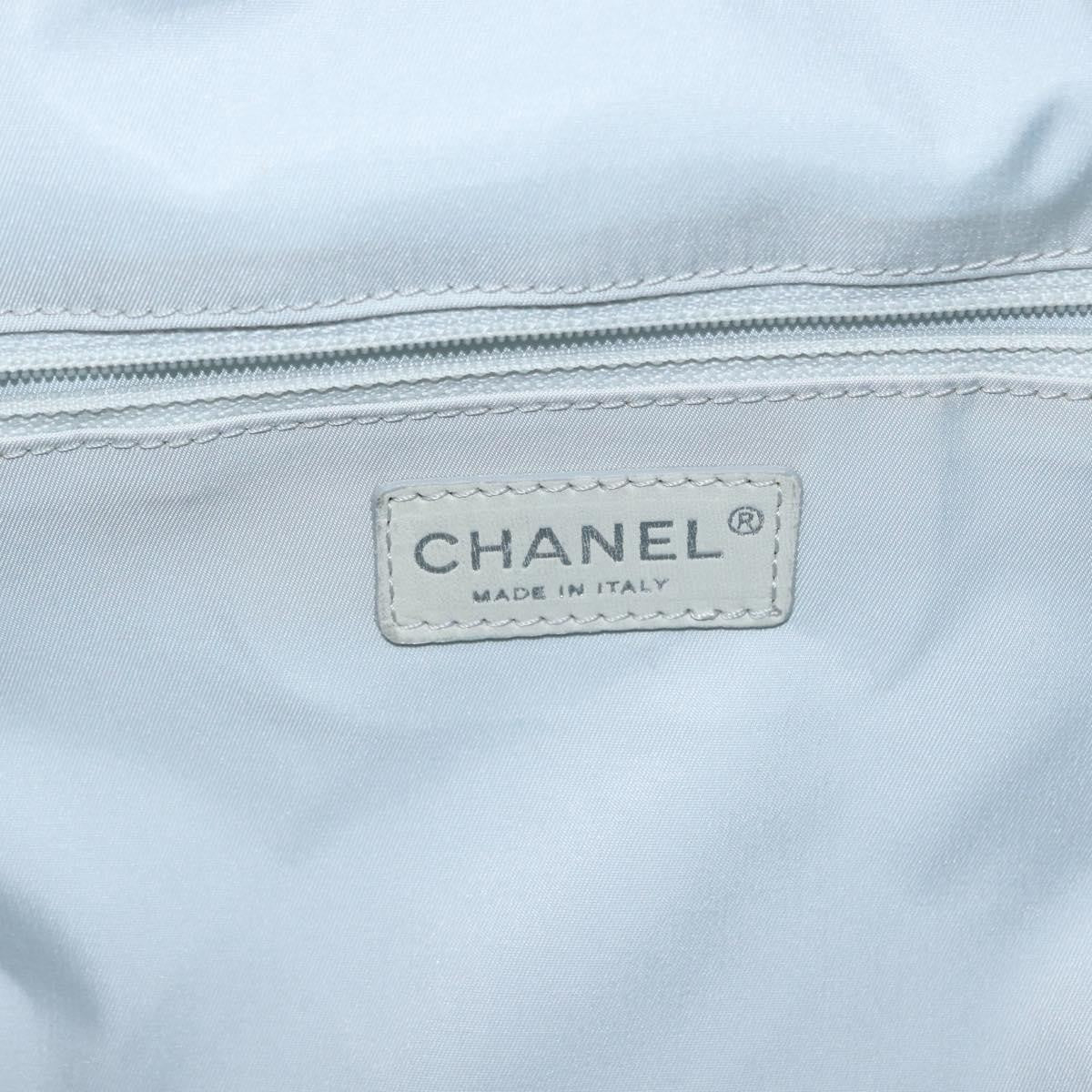 Chanel Biarritz Tote Nylon, SILVER, NYLON, Tote bag