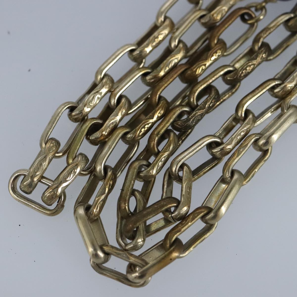 Chanel Vintage Double Strand CC Pendant Necklace Metal with Crystals, GOLD, METAL, Necklace