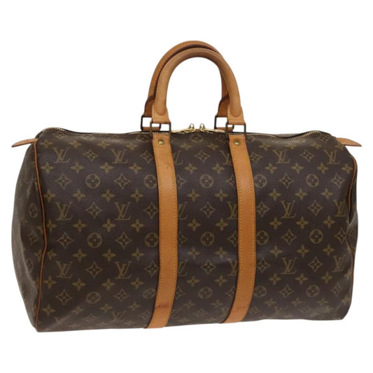 Louis Vuitton Keepall Bag Monogram Canvas, BROWN, CANVAS, Travel bag