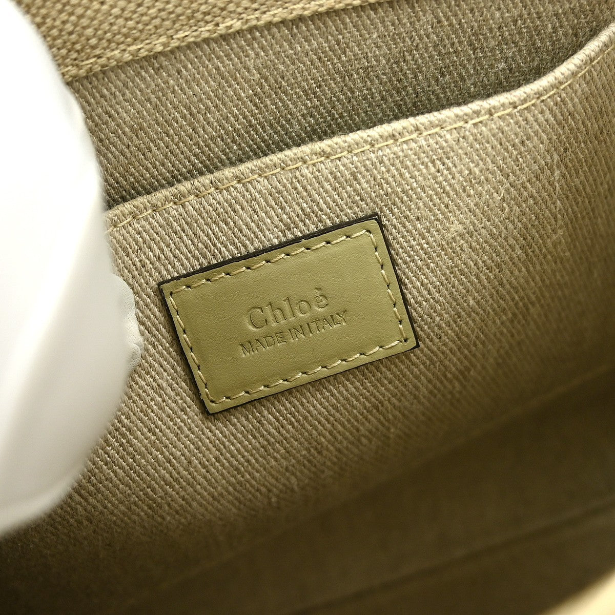 Chloe Woody Friendship Tote Canvas, BEIGE, CANVAS, Tote bag