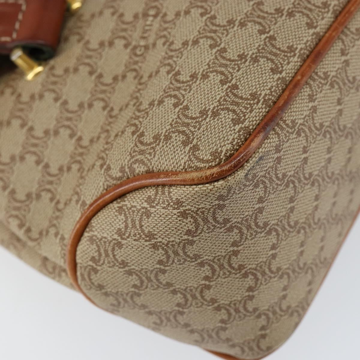 Celine Vintage Macadam Handbag Canvas, BEIGE, CANVAS, Handbag