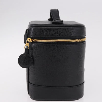 Chanel Vintage Timeless Cosmetic Case Caviar, Black, Leather, Handbag