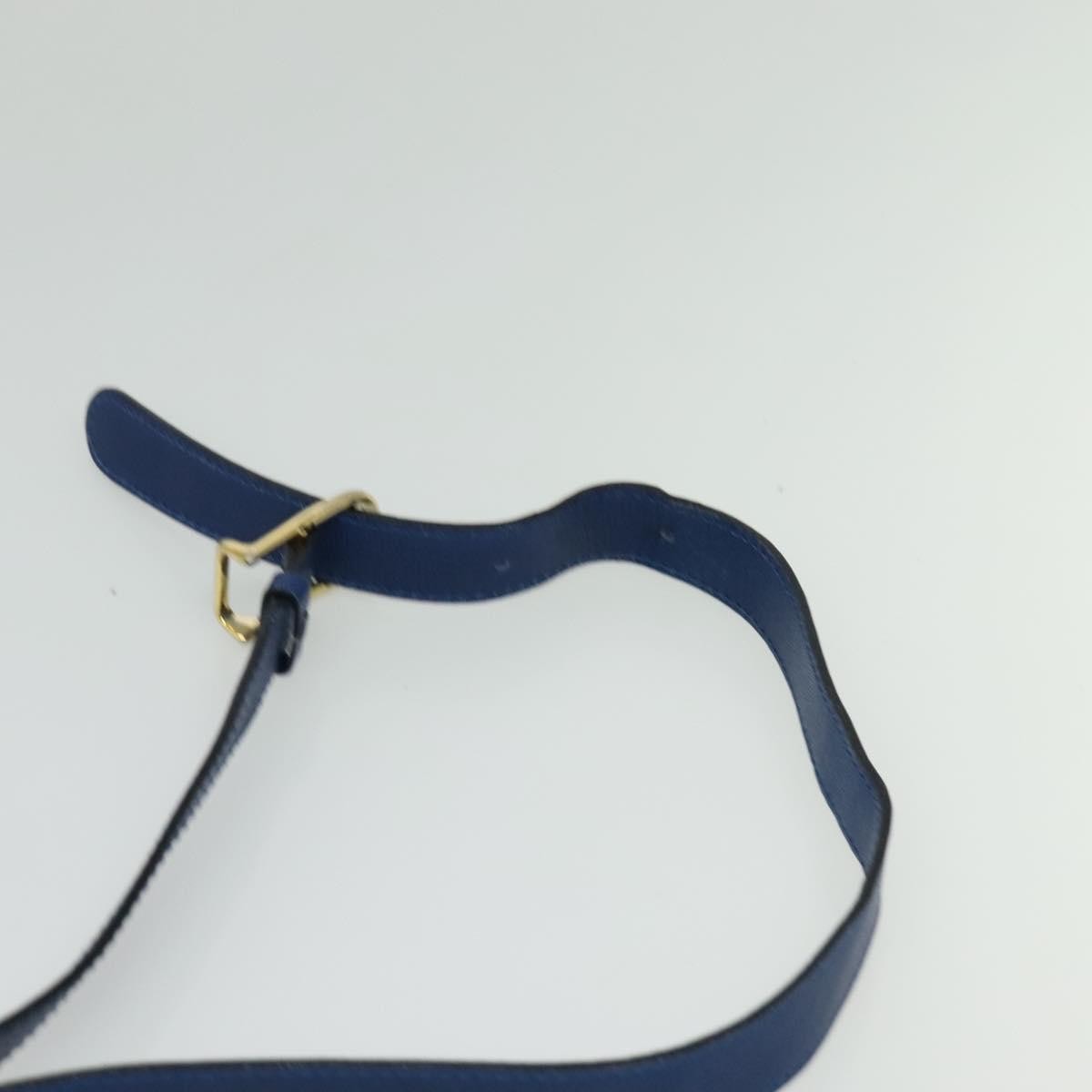 Celine Circle logo Leather, BLUE, LEATHER, Handbag