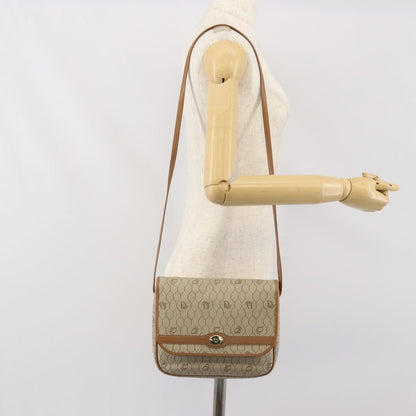 Christian Dior Vintage Honeycomb Shoulder Bag Canvas, BEIGE, PVC,CANVAS, Shoulder bag