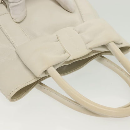 Salvatore Ferragamo Vala Leather, WHITE, LEATHER, Handbag