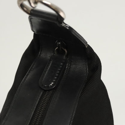 Gucci Vintage Bamboo Hobo Nylon, BLACK, NYLON, Handbag