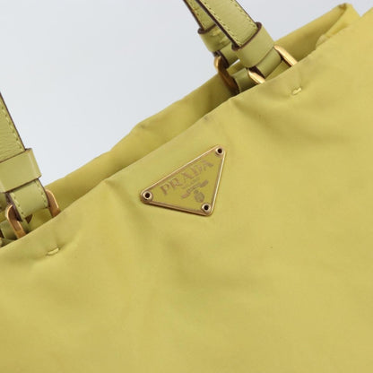 Prada Vintage Tote Nylon, Yellow, Nylon, Tote Bag