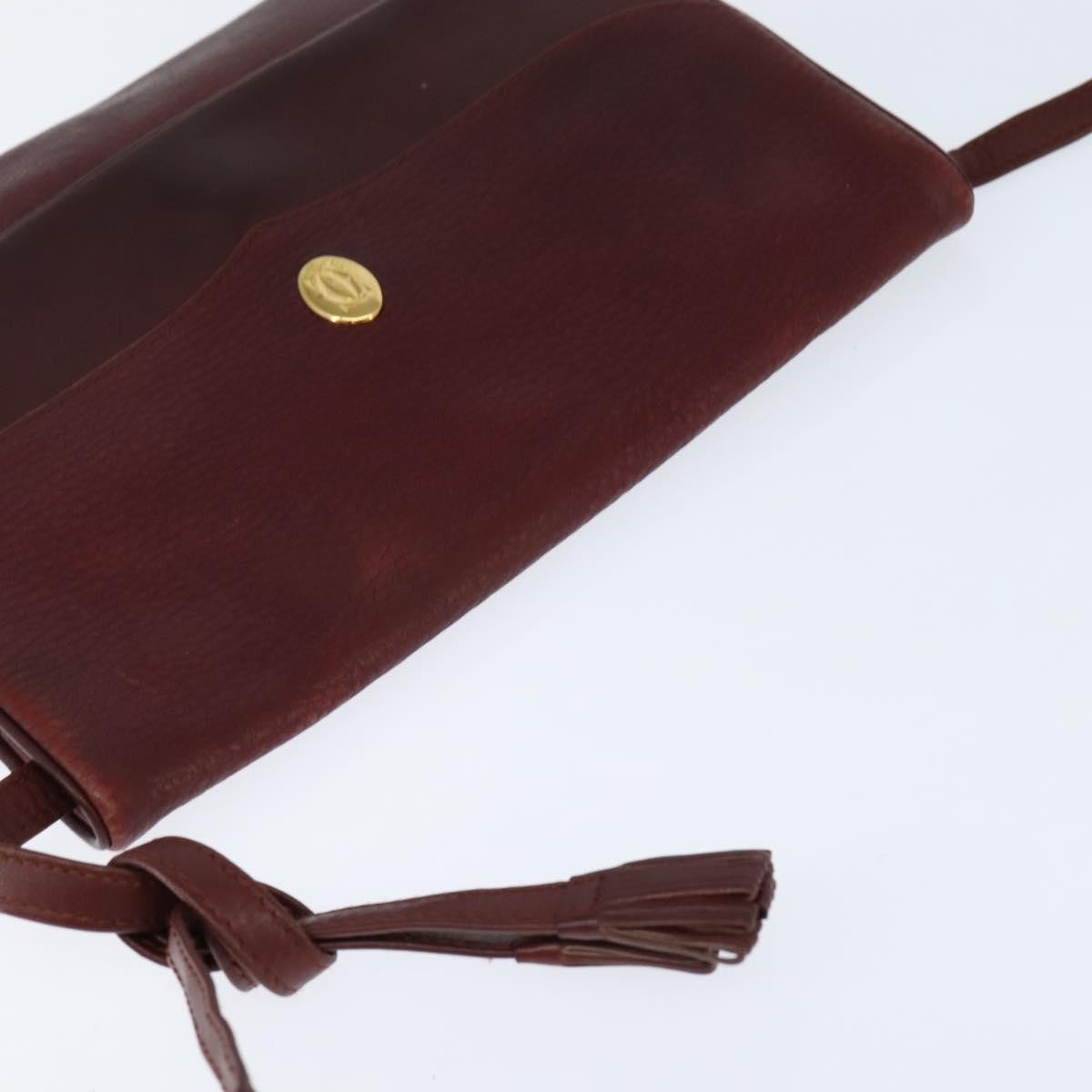 cartier Must de Cartier Shoulder Bag Leather, BURGUNDY, LEATHER, Shoulder bag