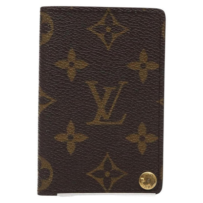 Louis Vuitton Porte Cartes Pression Card Case Monogram Canvas, BROWN, CANVAS, Card Holders