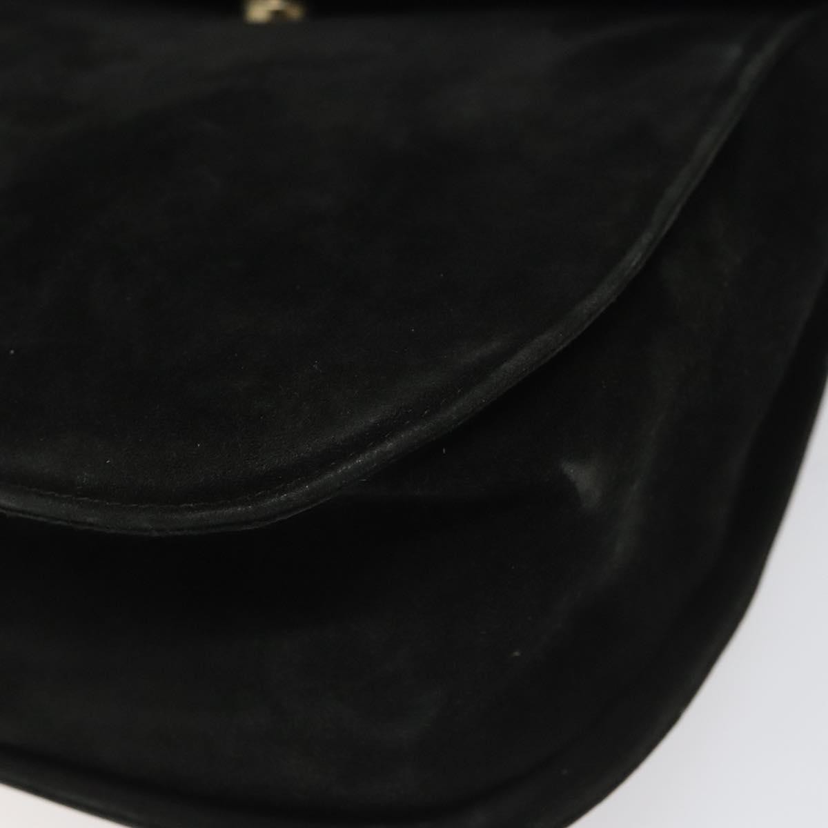 Salvatore Ferragamo Gancini Shoulder Bag Suede, BLACK, SUEDE, Shoulder bag