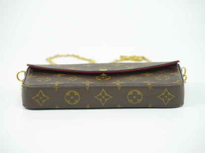 Louis Vuitton Felicie Pochette Monogram Canvas, BROWN, CANVAS, Clutche & pouche