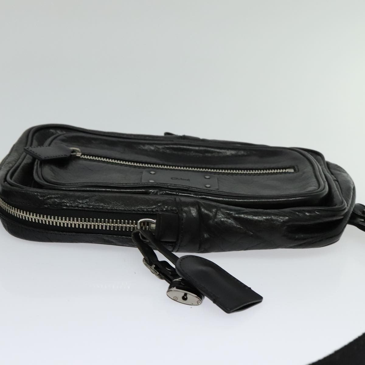 Chloe Paddington Body Leather, BLACK, LEATHER, Shoulder bag