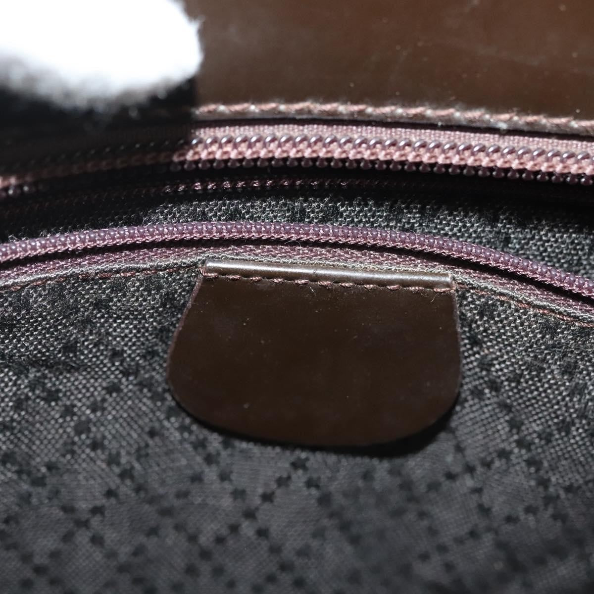 Gucci Vintage Bamboo Handle Bag Nylon, BROWN, NYLON, Handbag