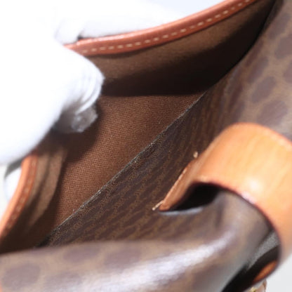 Celine Vintage Macadam Shoulder Bag Canvas and Leather, BROWN, PVC, Shoulder bag