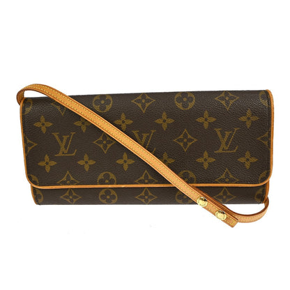 Louis Vuitton Twin Handbag Monogram Canvas, BROWN, CANVAS, Clutche & pouche