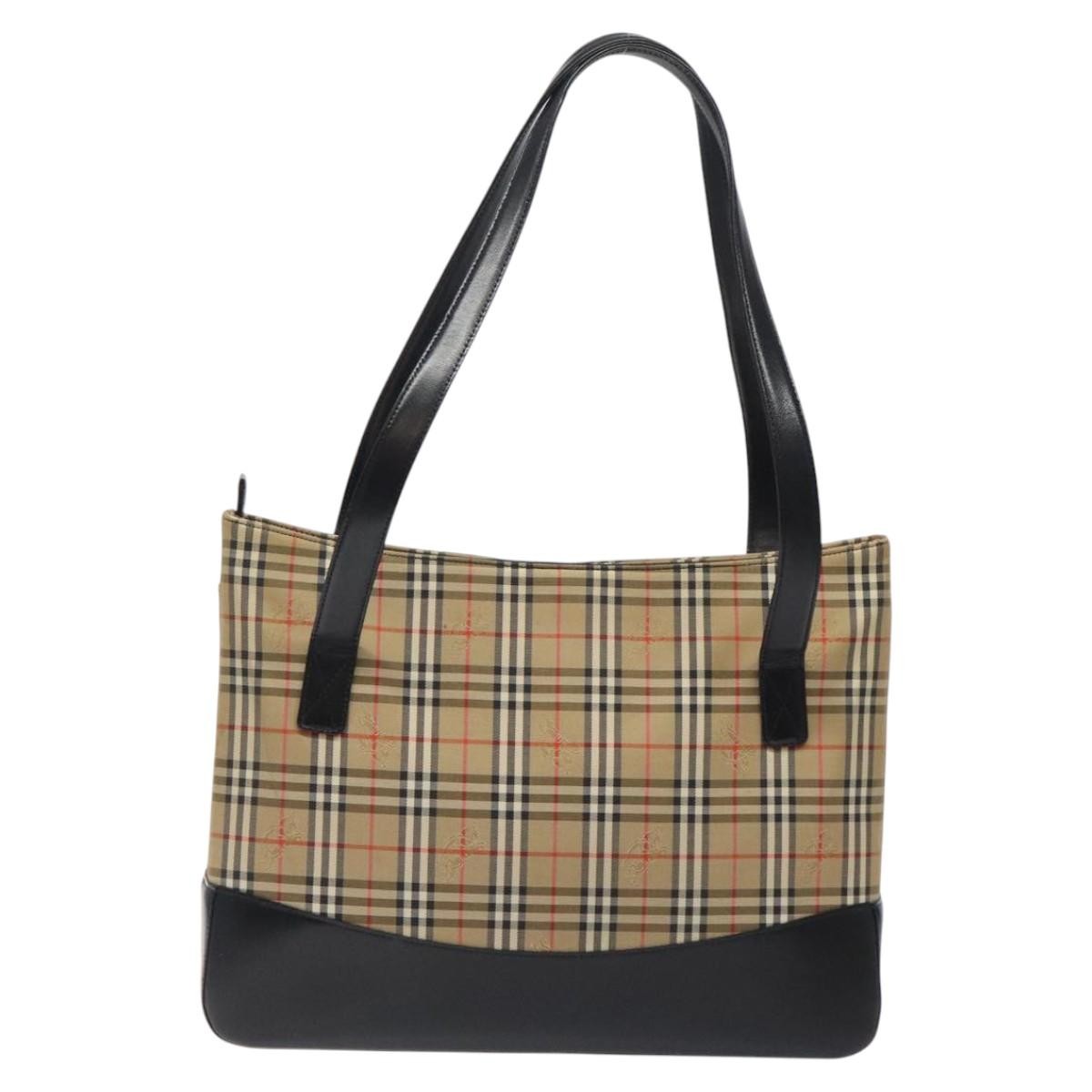 Burberry Shoulder Bag Nova Check Canvas, BEIGE, CANVAS, Shoulder bag