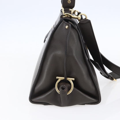 Salvatore Ferragamo Sofia Satchel Leather, BROWN, LEATHER, Handbag
